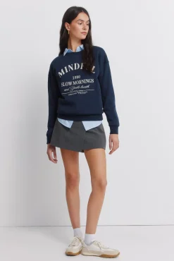 Hot Springfield Sweat-shirt "Mindful" bleu