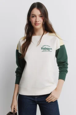 Outlet Springfield Sweat-shirt tricolore marron