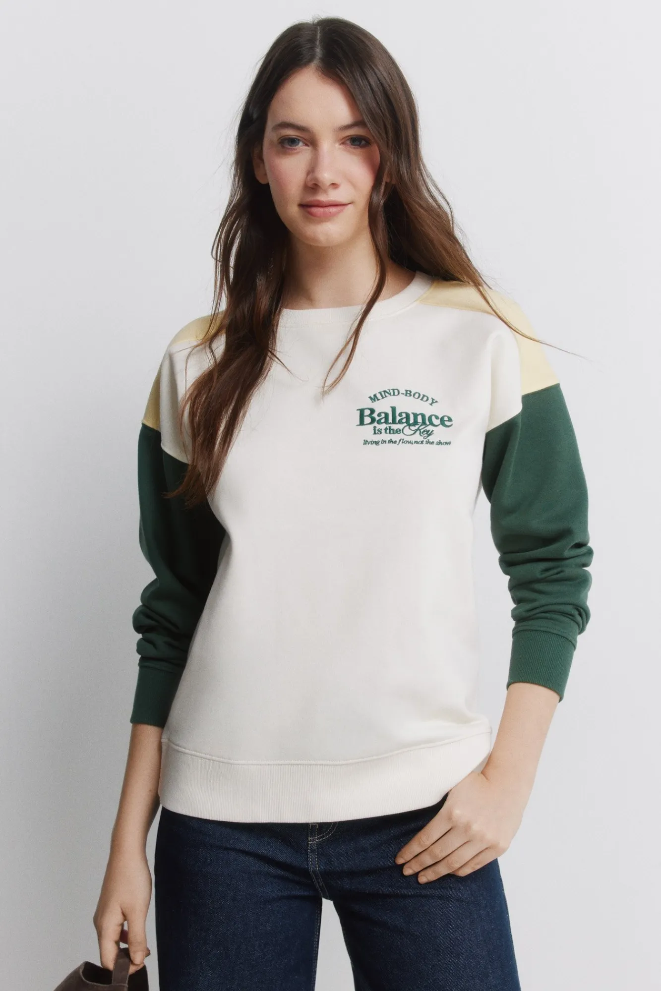 Outlet Springfield Sweat-shirt tricolore marron