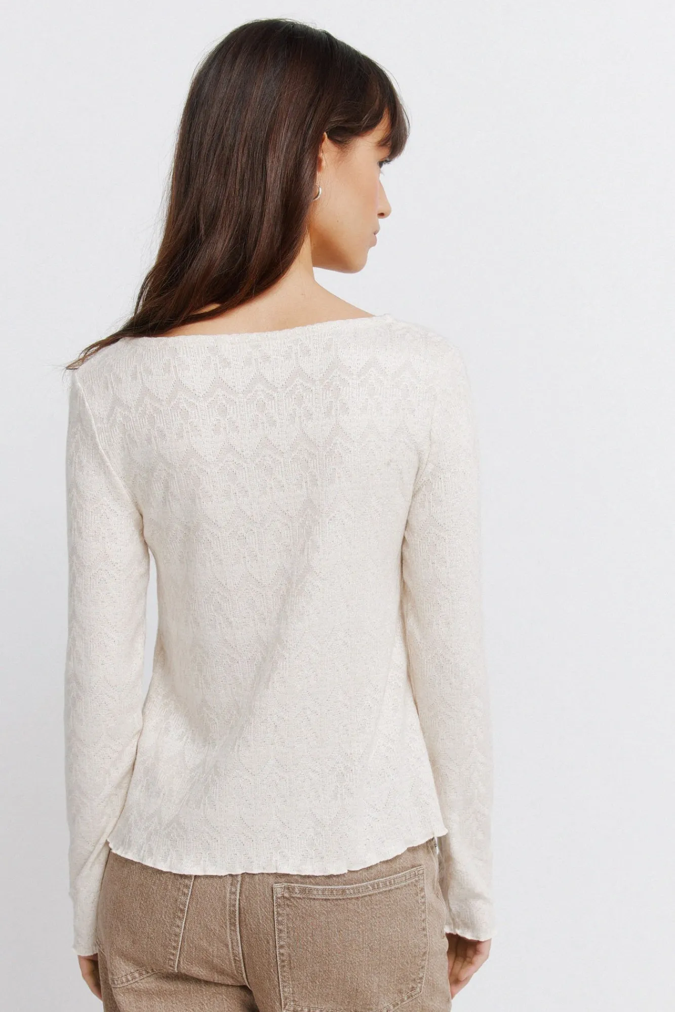 Outlet Springfield T-shirt à bords ondulés marron