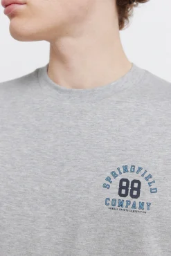Hot Springfield T-shirt &agrave; logos chin&eacute; gris