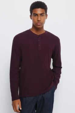 Springfield T-shirt &agrave; manche et col serafino rouge