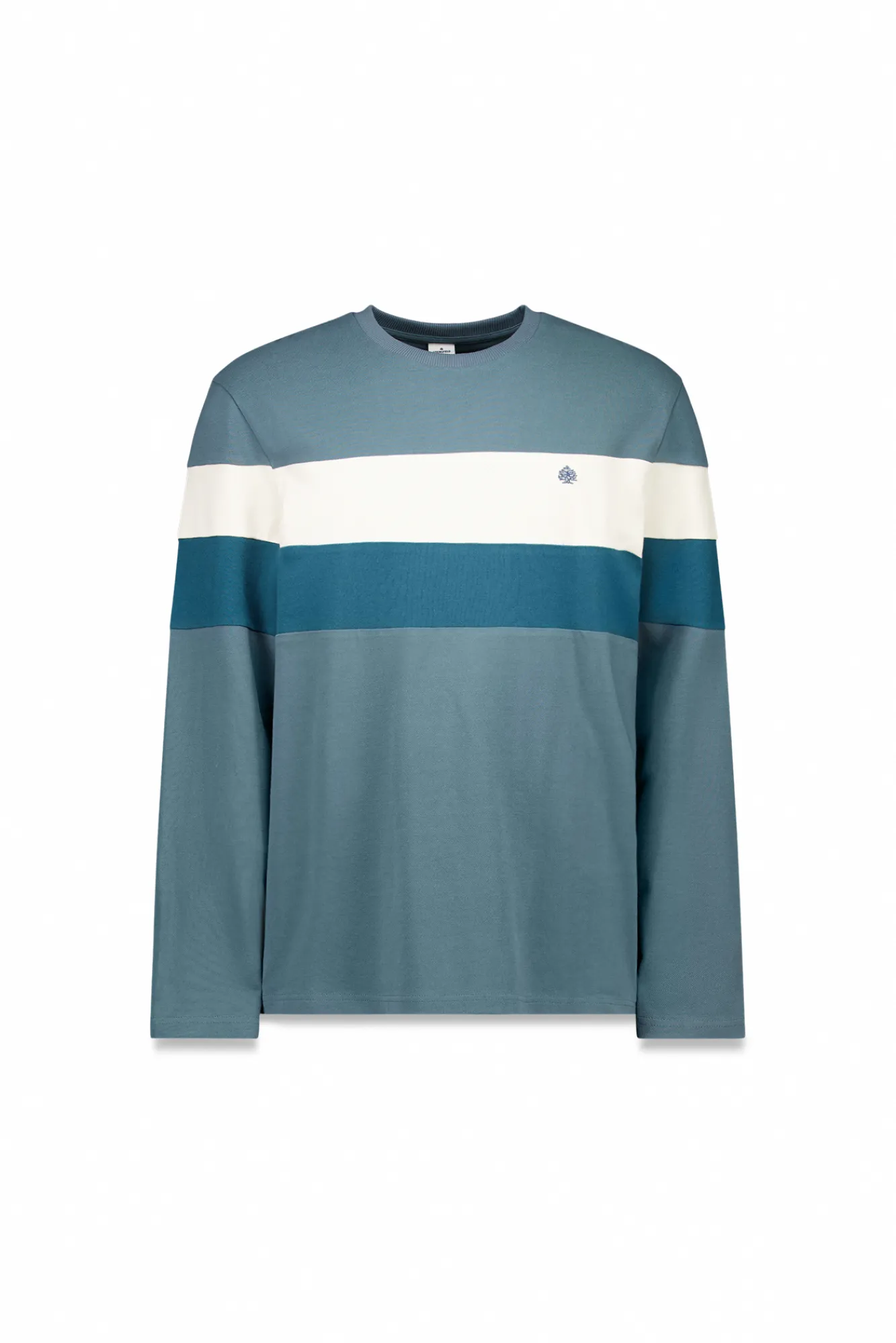 Springfield T-shirt à manche longues en piqué découpé bleu
