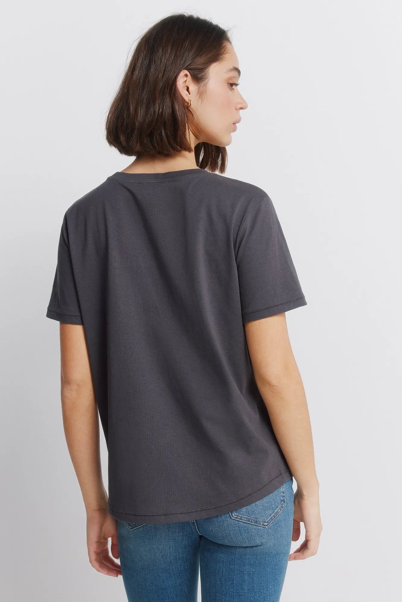 Springfield T-shirt à manches courtes à clous en coton gris