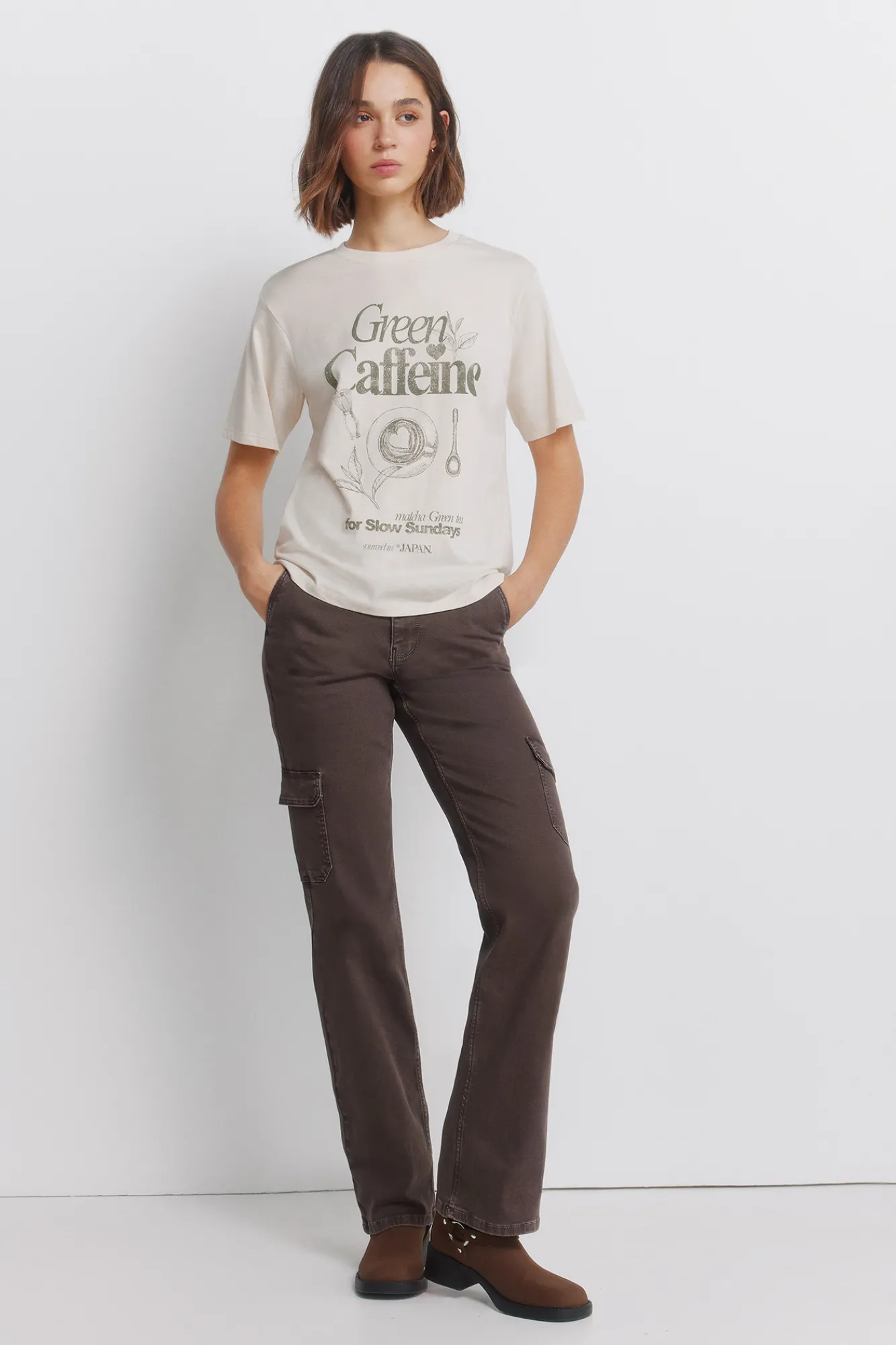 Sale Springfield T-shirt à manches courtes " Le café"