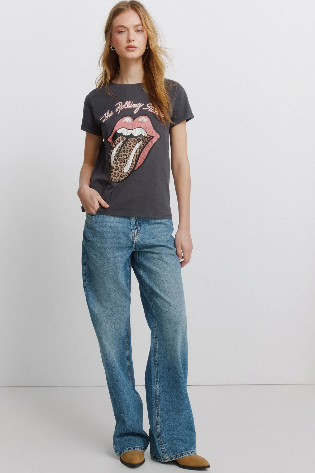 Outlet Springfield T-shirt à manches courtes "Pink panther" gris