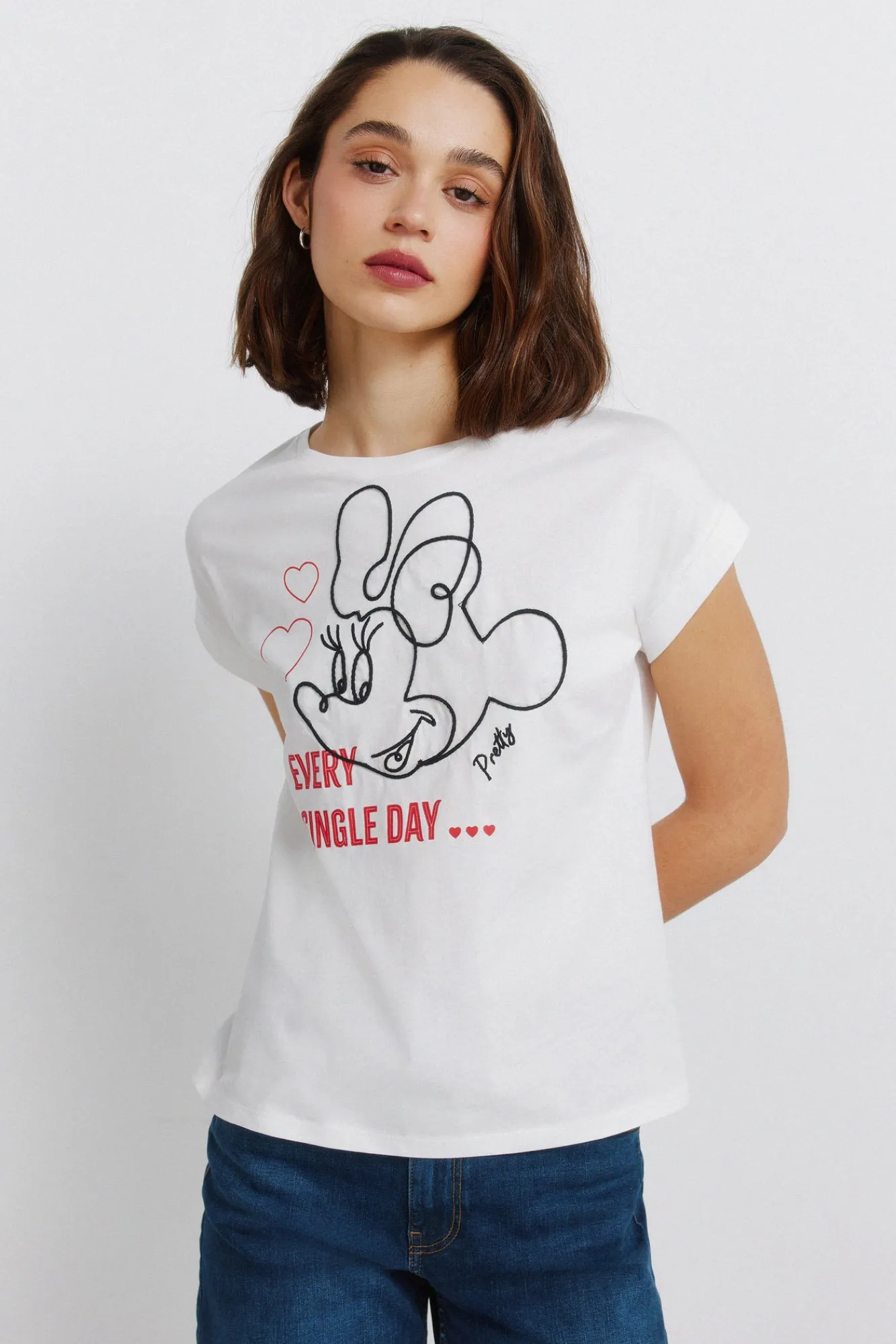 New Springfield T-shirt à manches courtes Disney beige