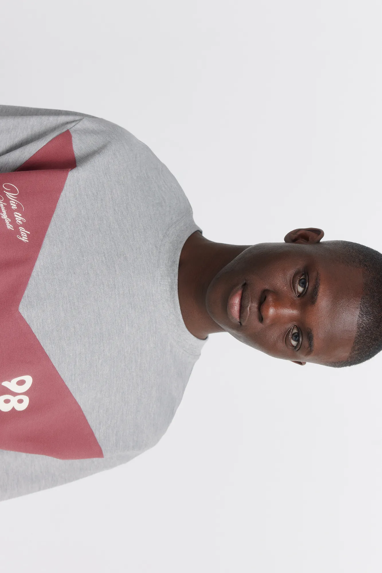 New Springfield T-shirt à manches longues en piqué coupe gris