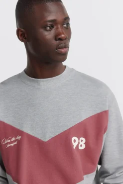 New Springfield T-shirt à manches longues en piqué coupe gris