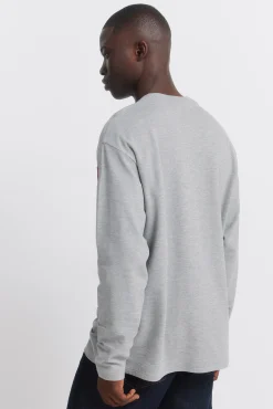 New Springfield T-shirt à manches longues en piqué coupe gris