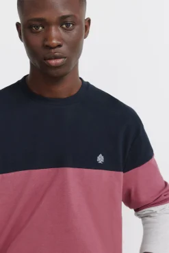 Best Springfield t-shirt &agrave; manches longues en piqu&eacute; &agrave; blocs bleu