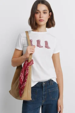 Best Springfield T-shirt &agrave; manches retrouss&eacute;es marron