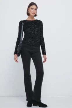 Springfield T-shirt &agrave; paillettes noir
