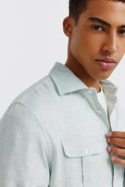 Outlet Springfield T-shirt à poches en lin et viscose