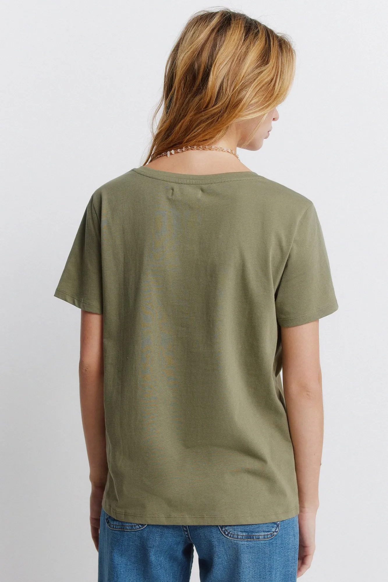 Online Springfield T-shirt basique en coton col en V