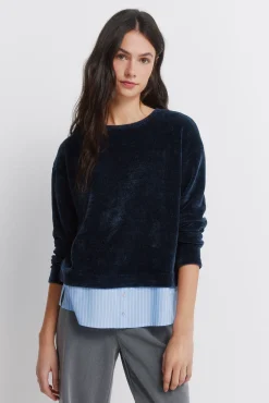 New Springfield T-shirt chenille bi-mati&egrave;re bleu