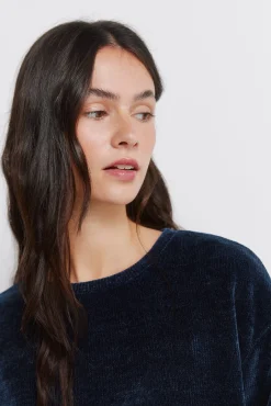 New Springfield T-shirt chenille bi-mati&egrave;re bleu
