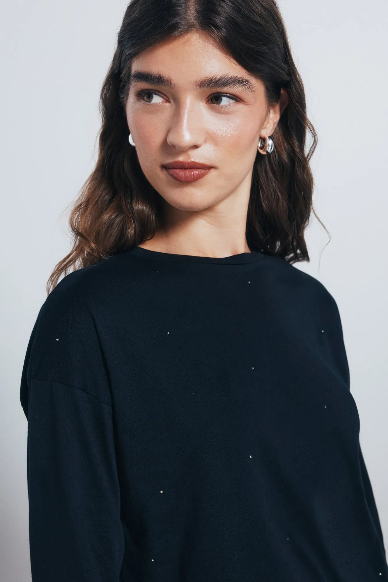 Best Springfield T-shirt clouté noir