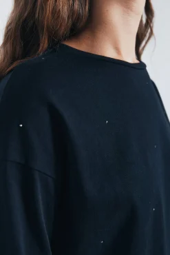 Best Springfield T-shirt clouté noir