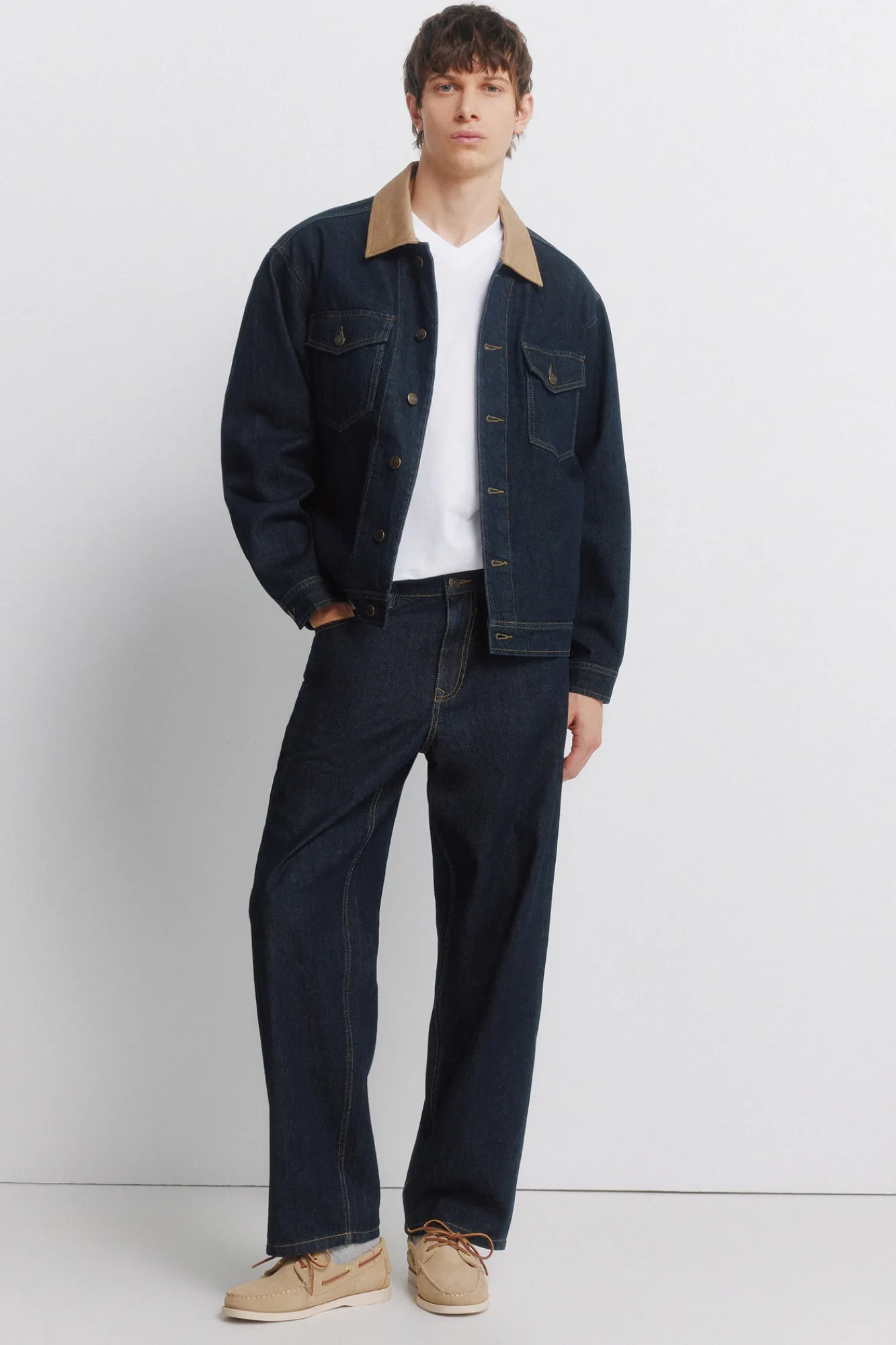 Sale Springfield T-shirt col en V coupe slim en lycra