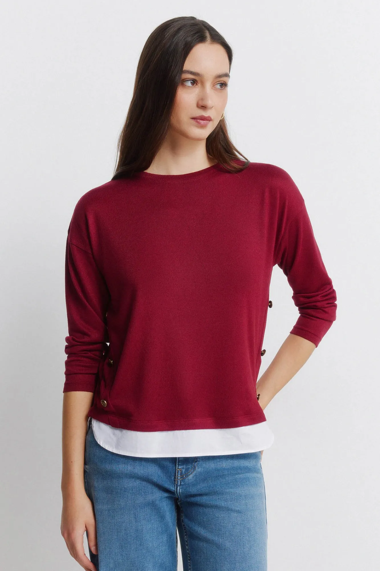 Springfield T-shirt combinée avec boutons latéraux