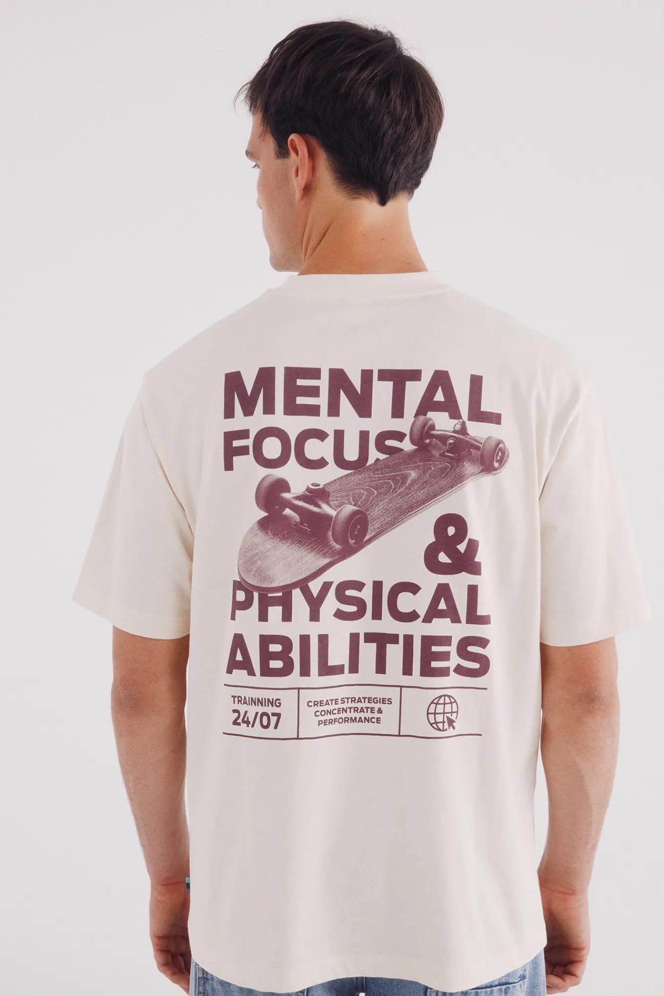 Outlet Springfield T-shirt de concentration mentale blanc