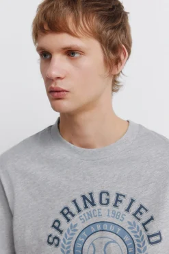 New Springfield T-shirt de sport &agrave; logo gris