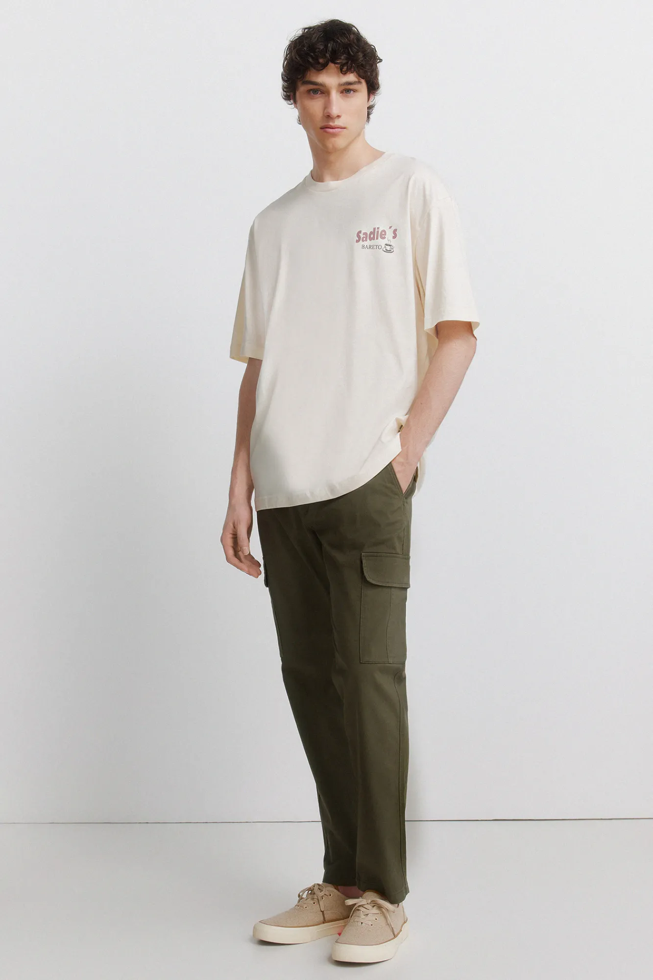 Online Springfield T-shirt décontracté blanc