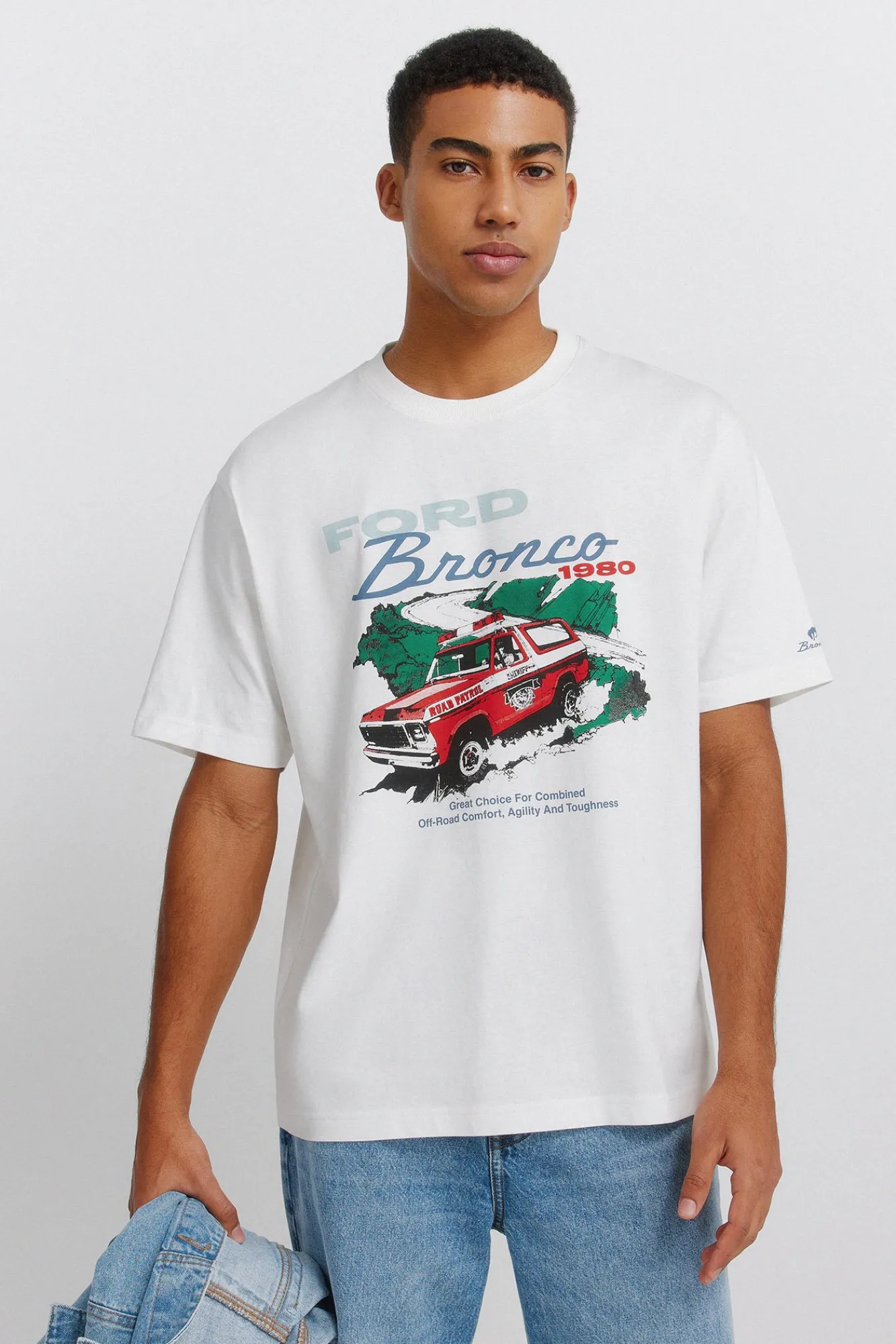 Springfield T-shirt Ford Bronco 1980 blanc