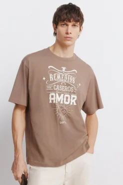 Springfield T-shirt imprim&eacute; rem&egrave;des maison nude