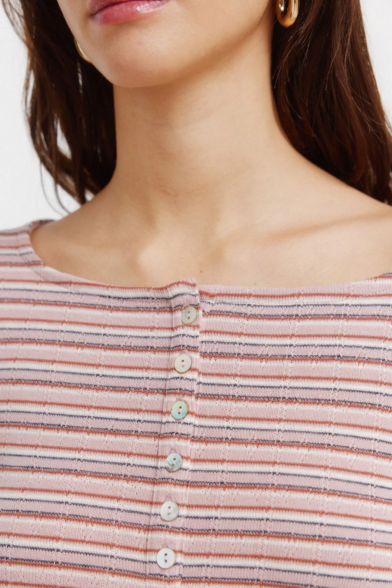 Online Springfield T-shirt manches longues à rayures rose