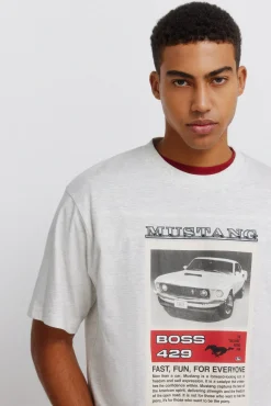Outlet Springfield T-shirt Mustang Boss 429 gris