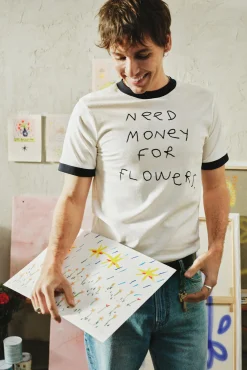 Best Springfield T-Shirt Need Money For Flowers beige