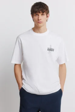 Clearance Springfield T-shirt perfect shot blanc