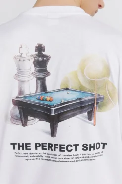 Clearance Springfield T-shirt perfect shot blanc