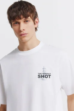 Clearance Springfield T-shirt perfect shot blanc