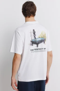 Clearance Springfield T-shirt perfect shot blanc