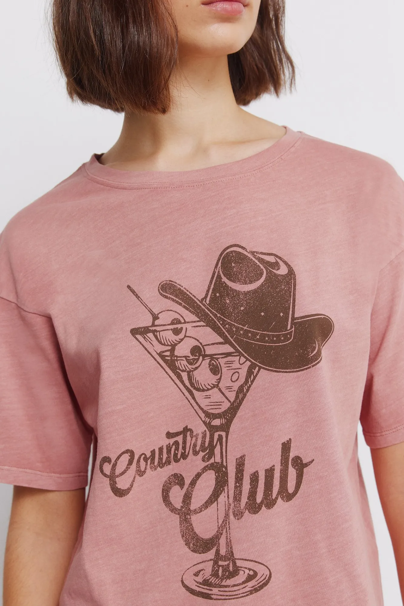 Springfield T-shirt "country club" en coton rose