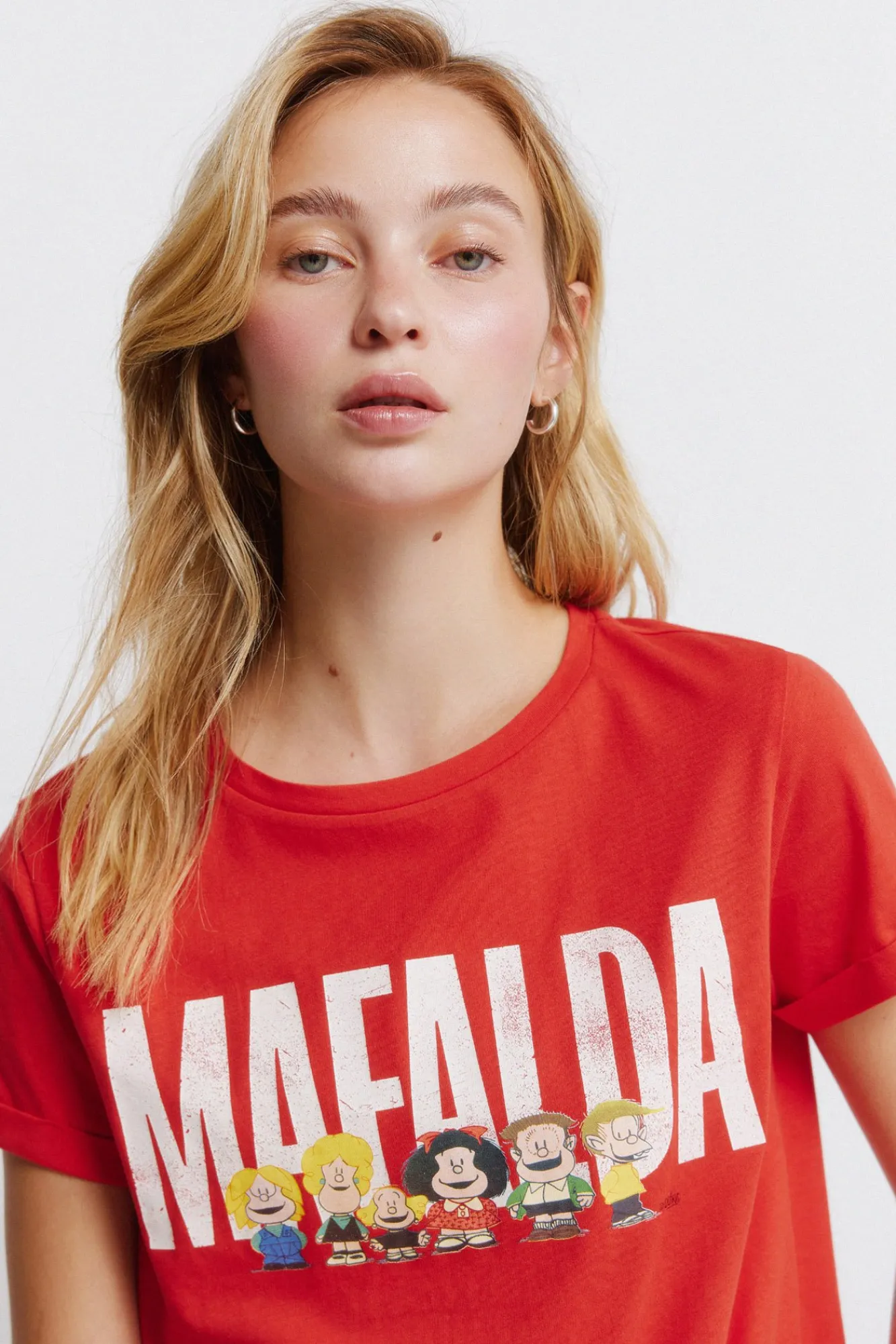 Hot Springfield T-shirt "Mafalda" rouge