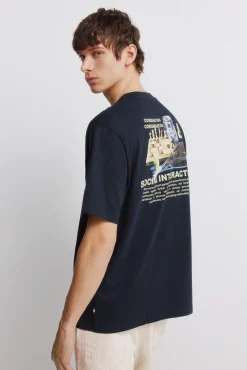 Clearance Springfield T-shirt social interaction bleu