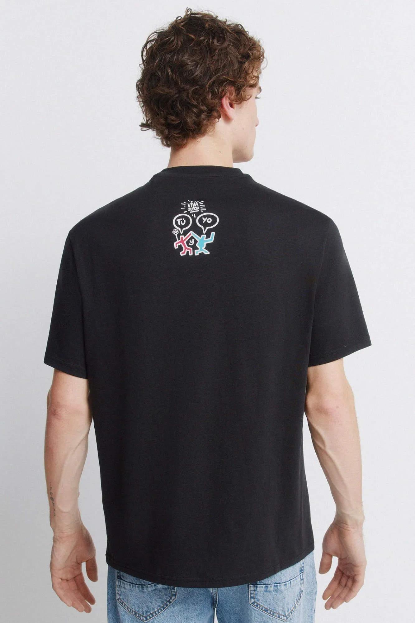 Best Springfield T-shirt Viva Suecia noir