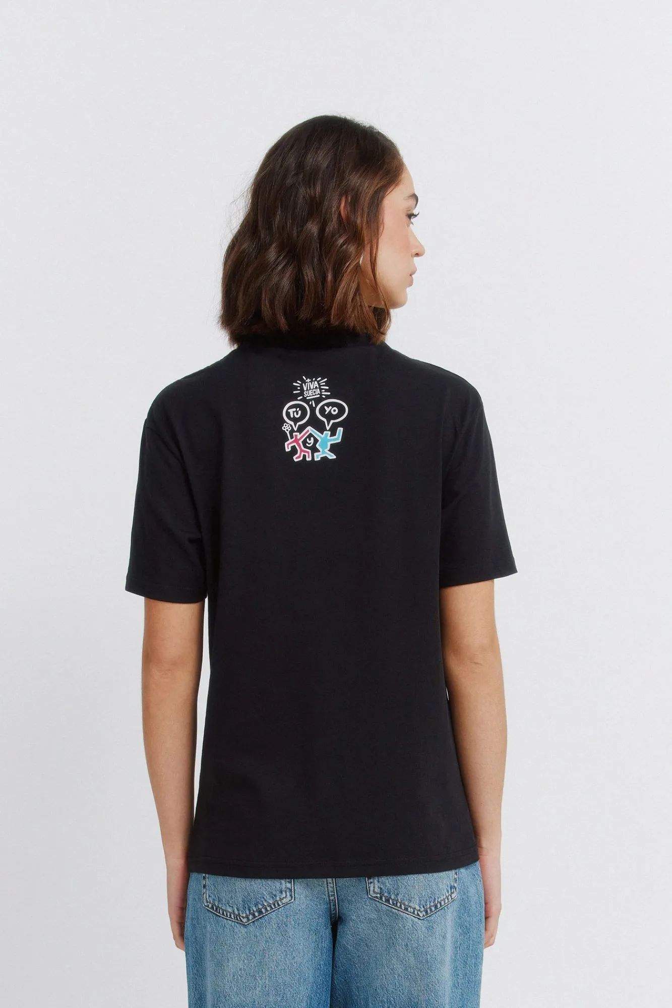 Best Springfield T-shirt Viva Suecia noir