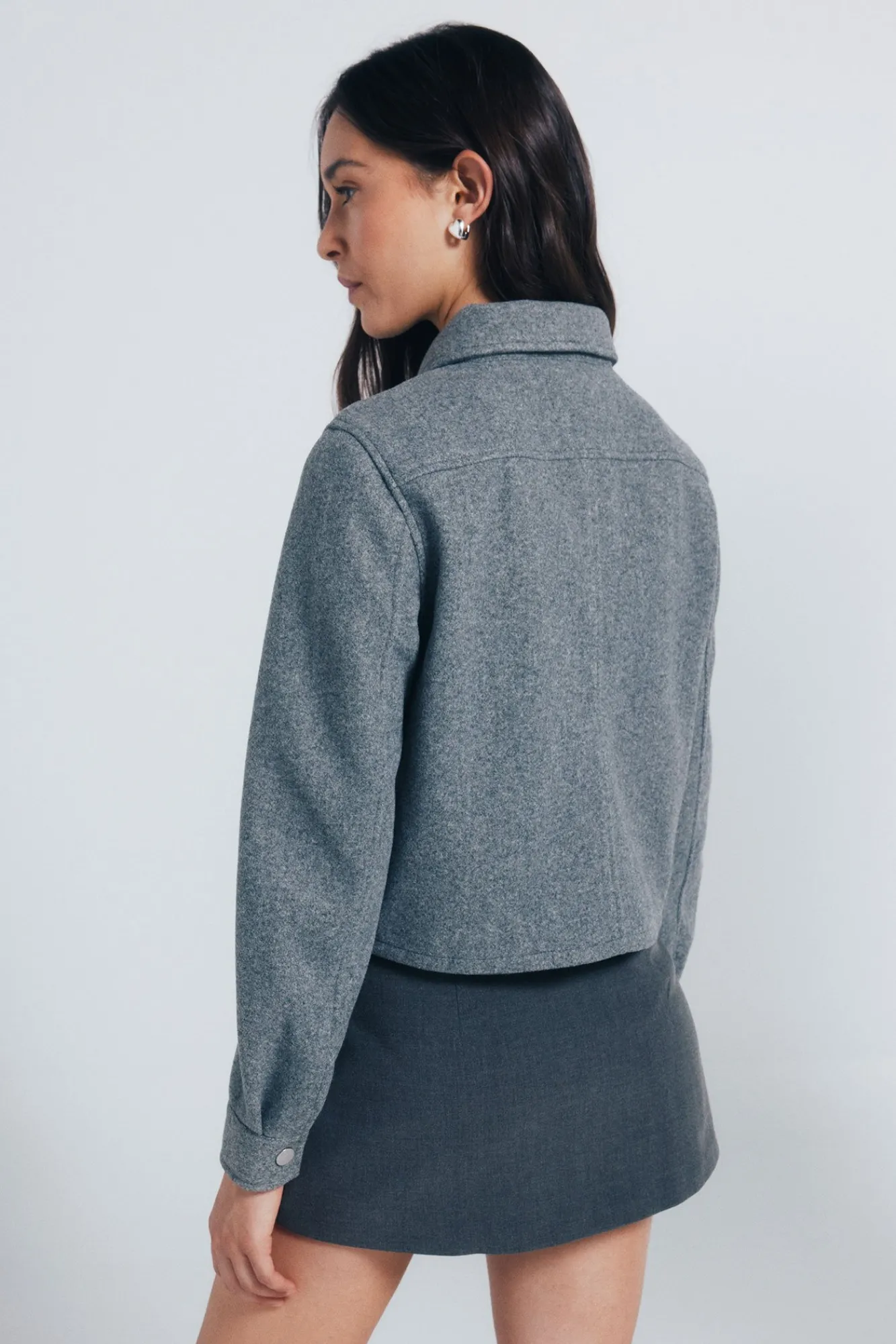 Best Springfield Veste courte en peluche gris