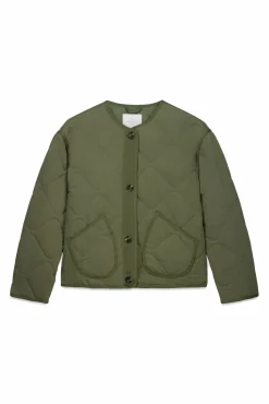 Springfield Veste courte matelassée verte beige