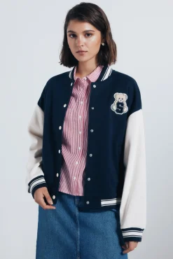 Springfield Veste de baseball ours bleu