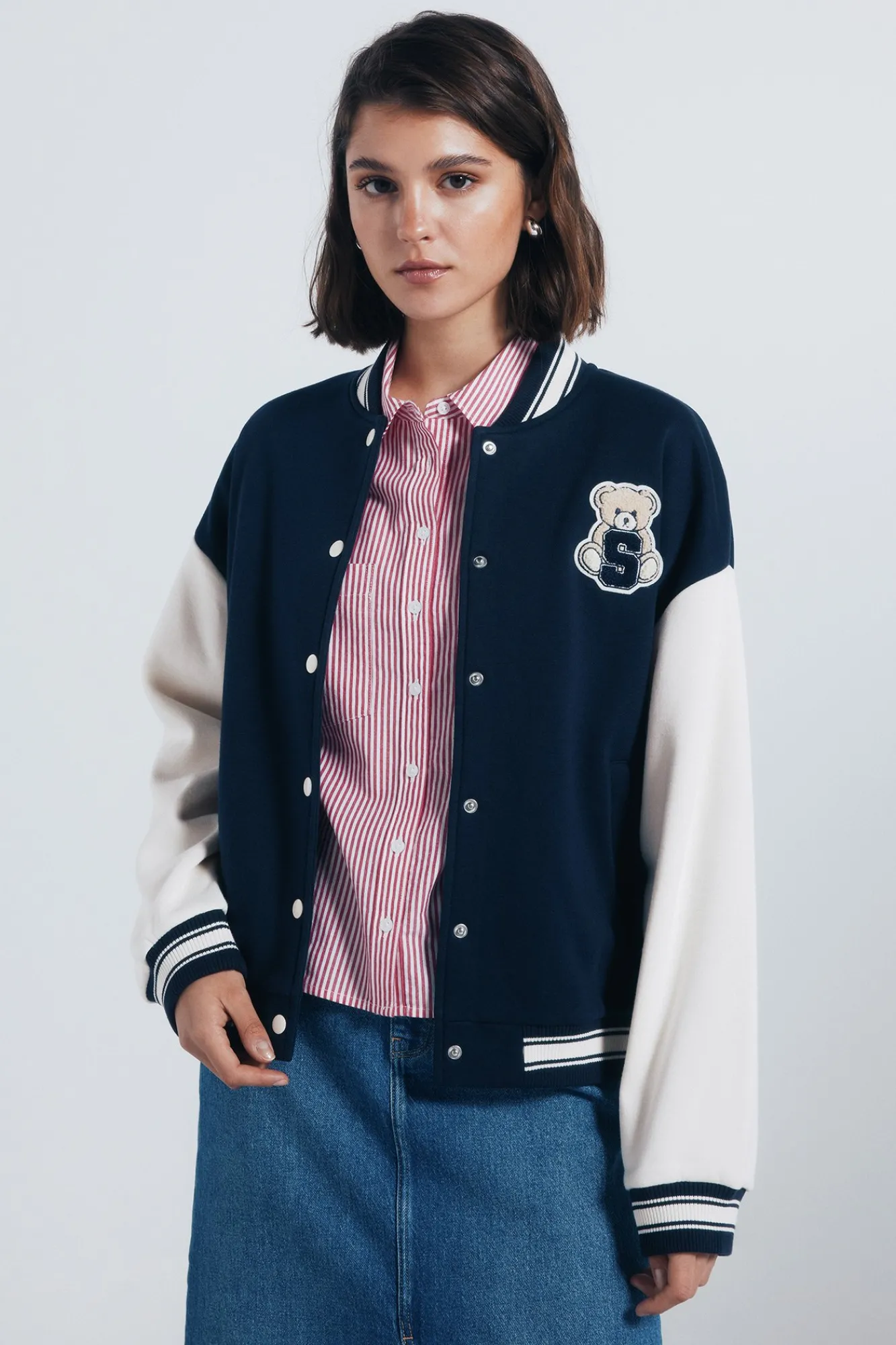 Springfield Veste de baseball ours bleu
