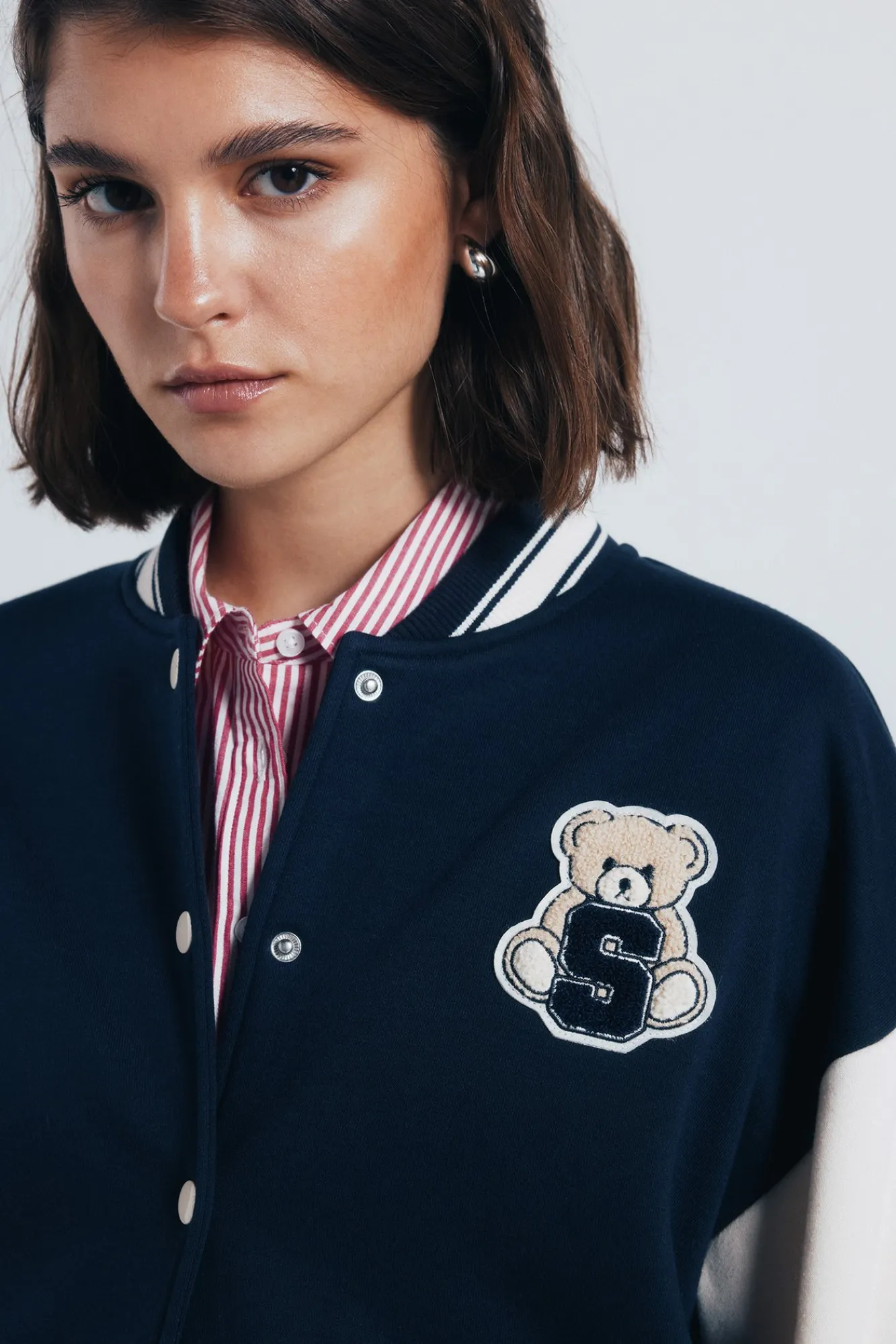 Springfield Veste de baseball ours bleu