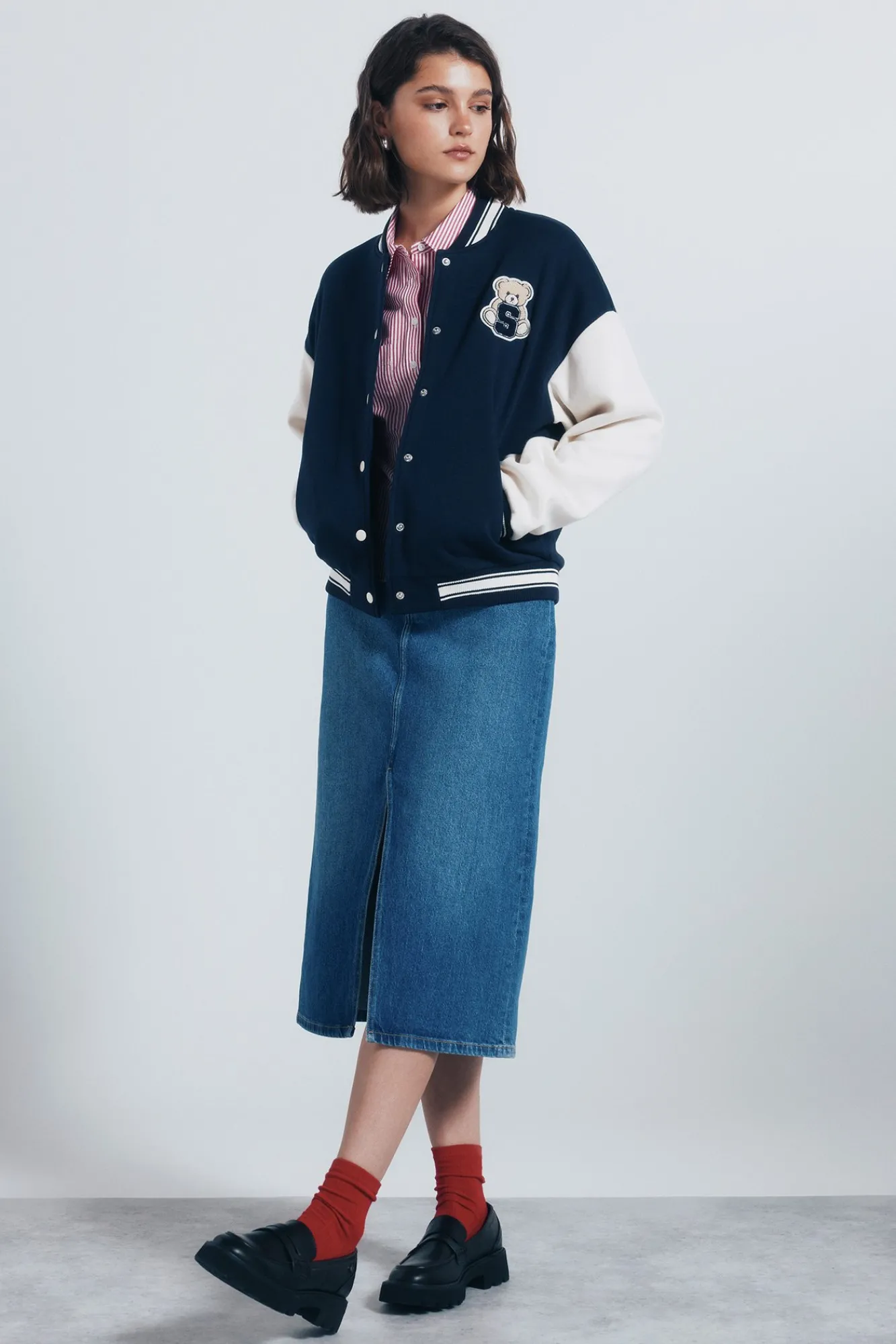Springfield Veste de baseball ours bleu