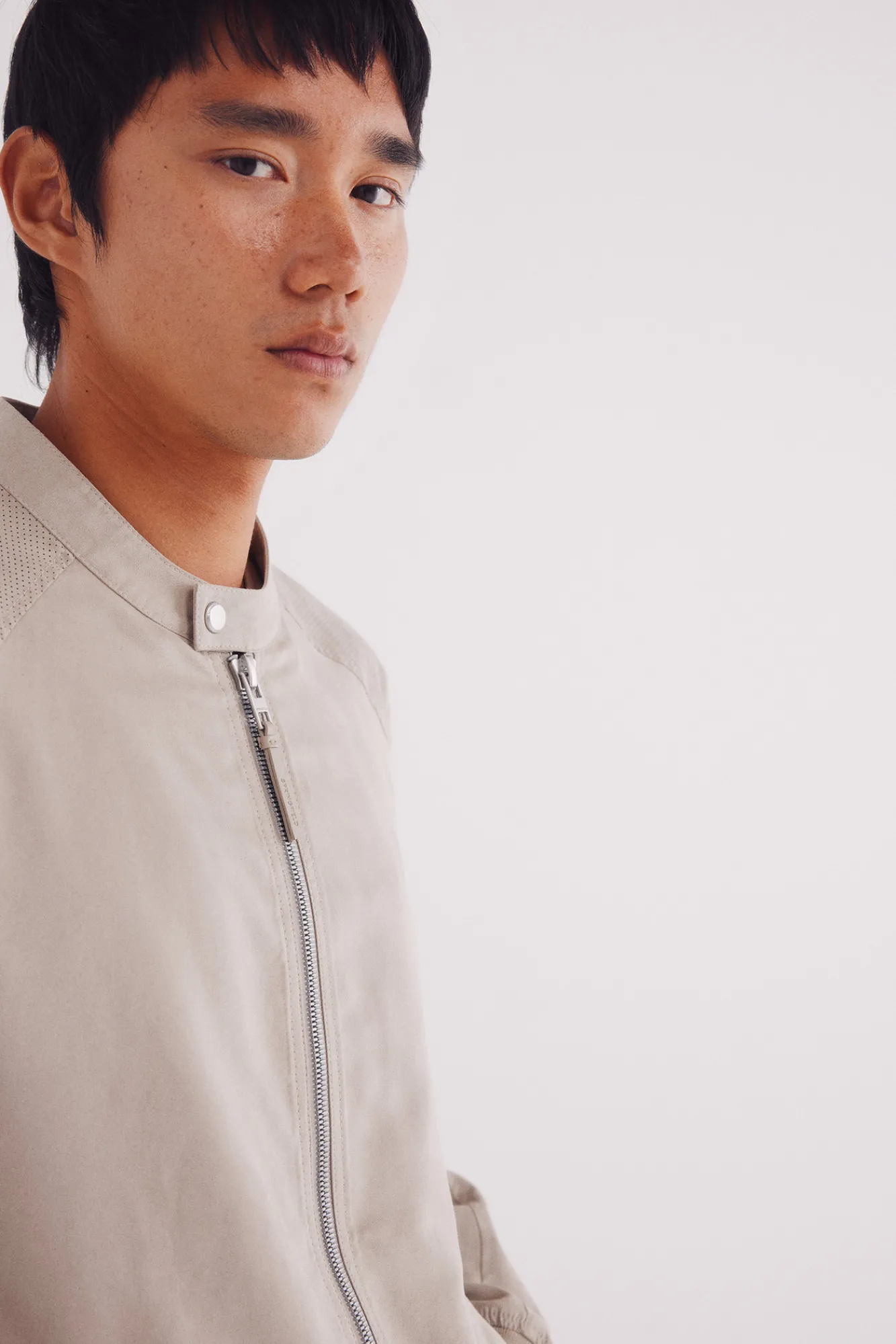 New Springfield Veste effet daim micro-perforé nude