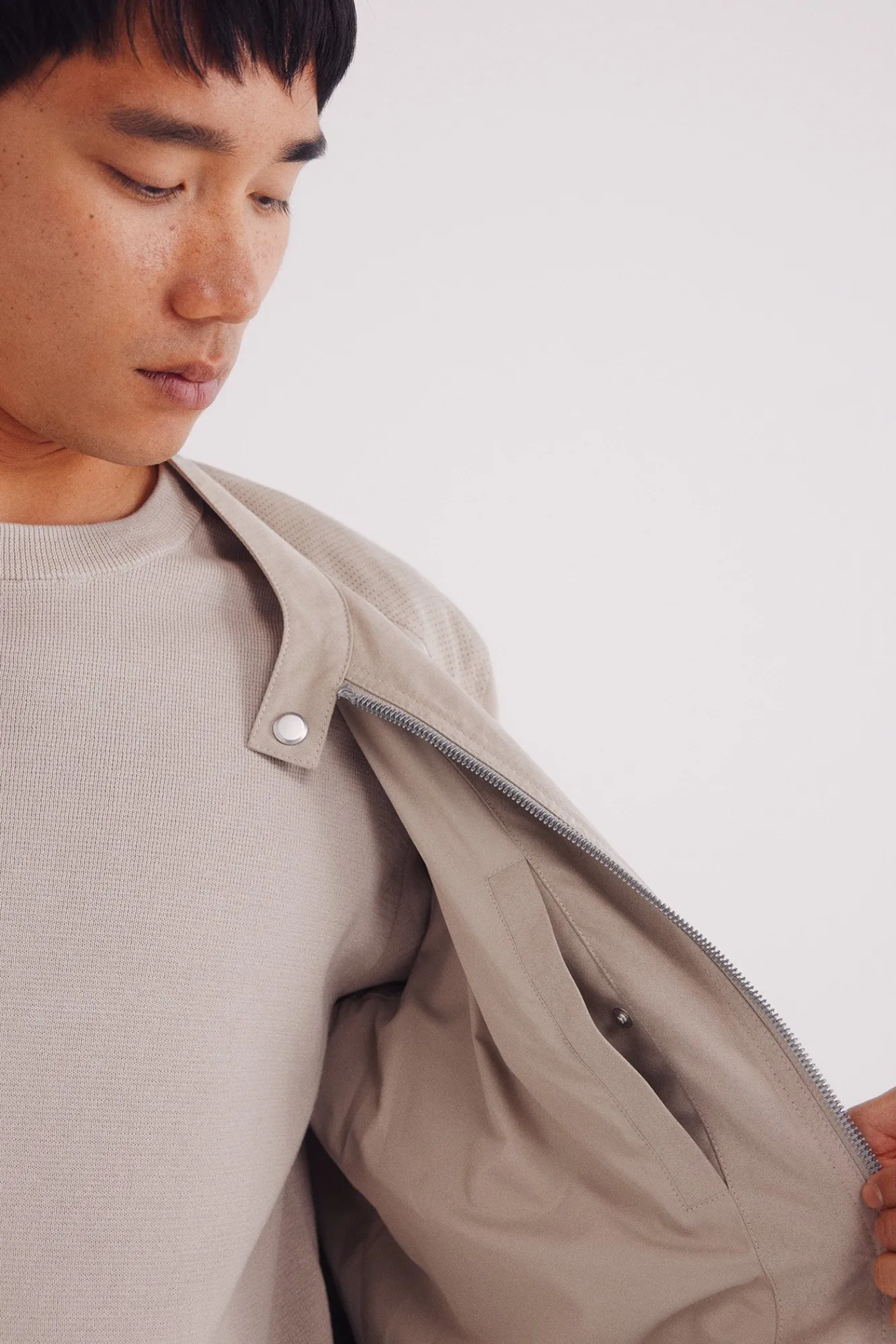 New Springfield Veste effet daim micro-perforé nude